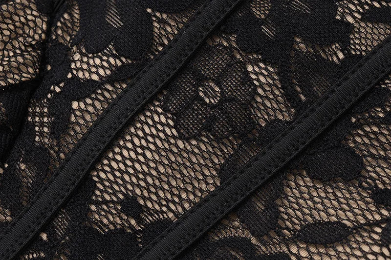 Lace maxi dress with corset design - Nuriel