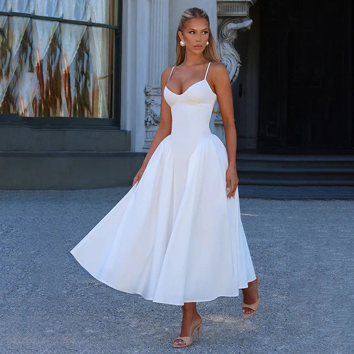 Midi Dress with Classic A-Line Design - Marta