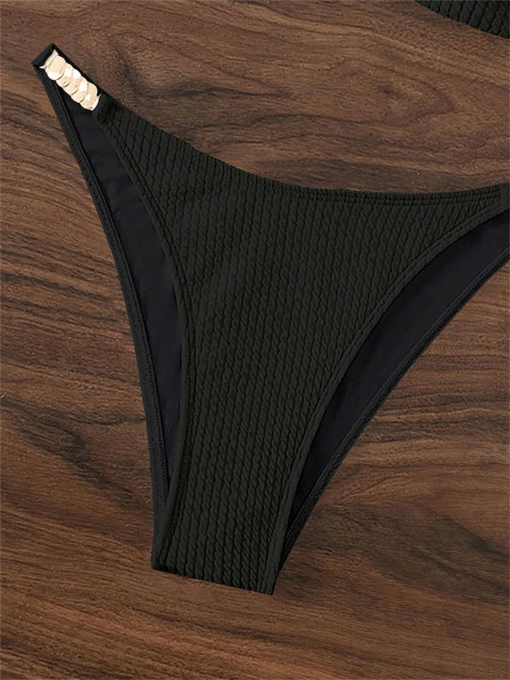 Bikini with gold buckle decoration - Maureen