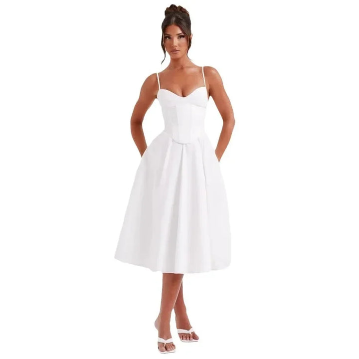 Midi Dress with A-Line and Classic Design - Nataly