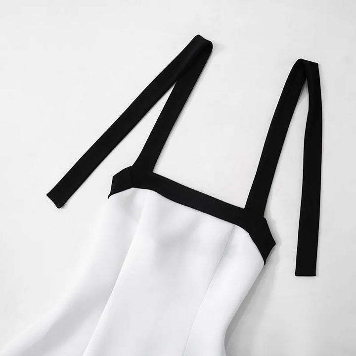 Elegant mini dress with neck tie and open back - Anna El