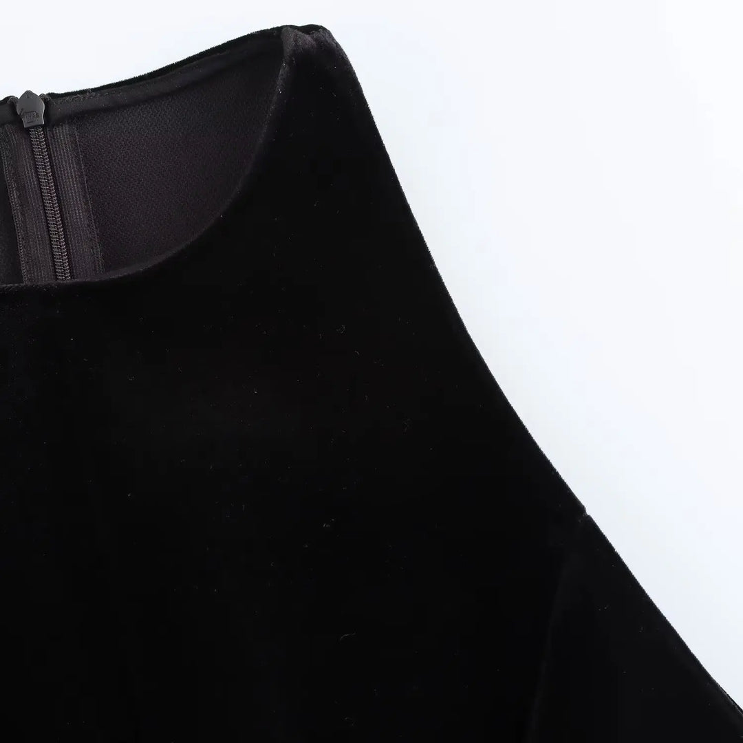 Velvet Mini Dress with A-Line Cut - Sydney