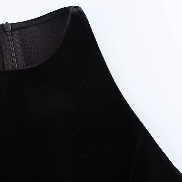 Velvet Mini Dress with A-Line Cut - Sydney