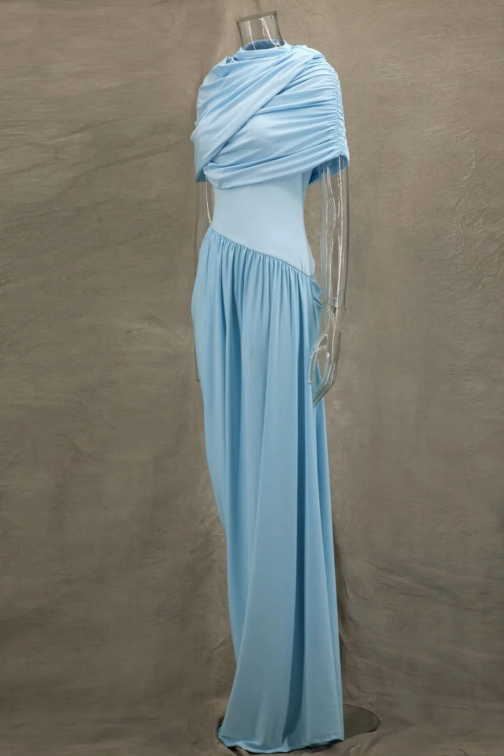Luxurious Maxi Dress with Pleated Design - Amanda