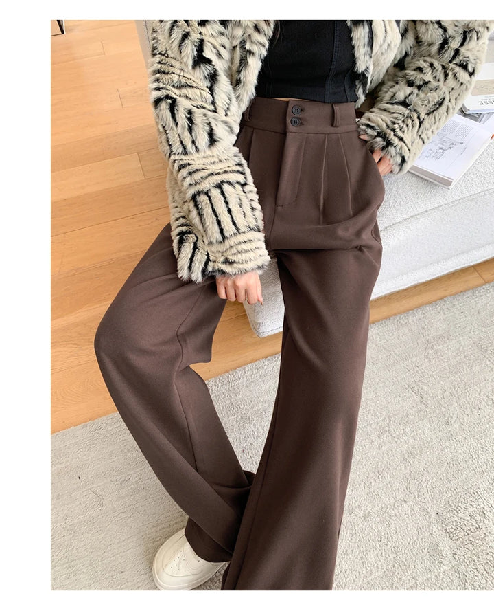 Tailored Wool Pants High Waist
