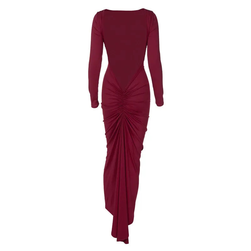 Fitted maxi dress with open back - Kiki