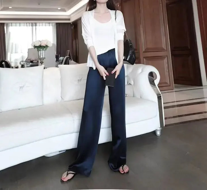 Loose fit satin pants