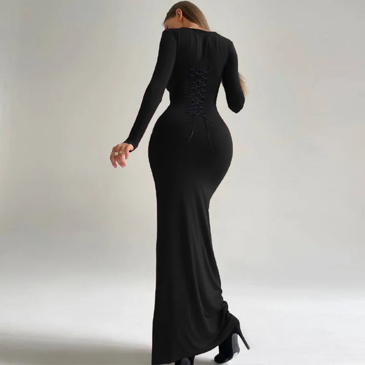 Shaping Maxi Dress with Back Tie for Waist Fit - Madeleine