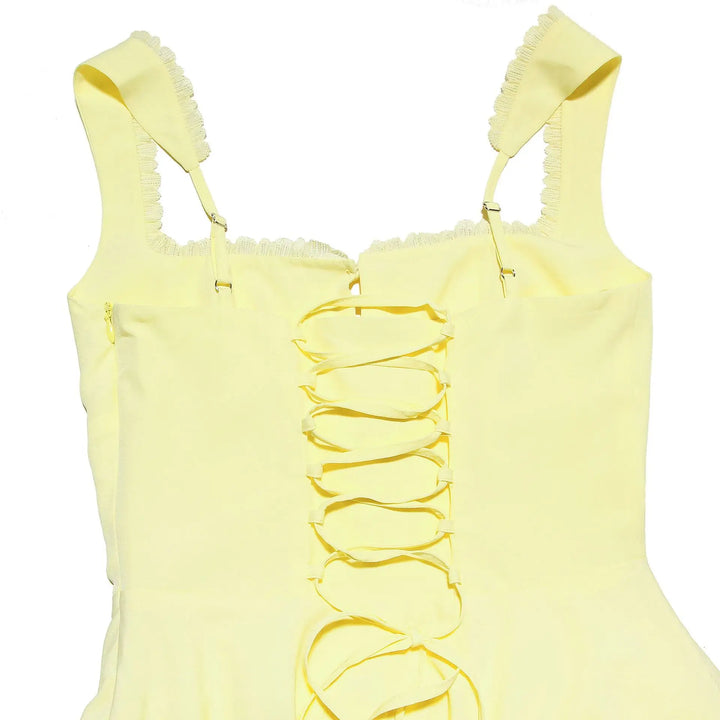 A-line mini dress with button decoration and chest tie - Marom