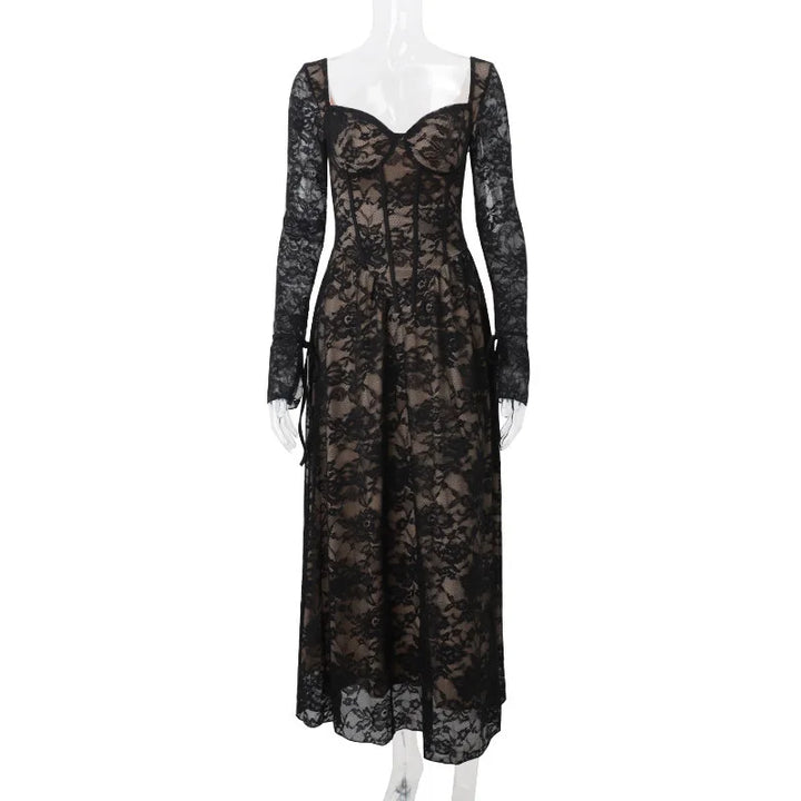 Lace maxi dress with corset design - Nuriel