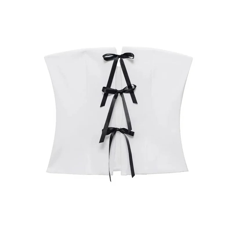 Strapless Top with Bow Detail - Millis