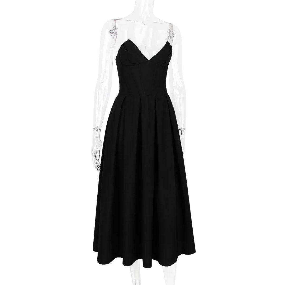 Strapless Midi Dress with Pockets - Fanny