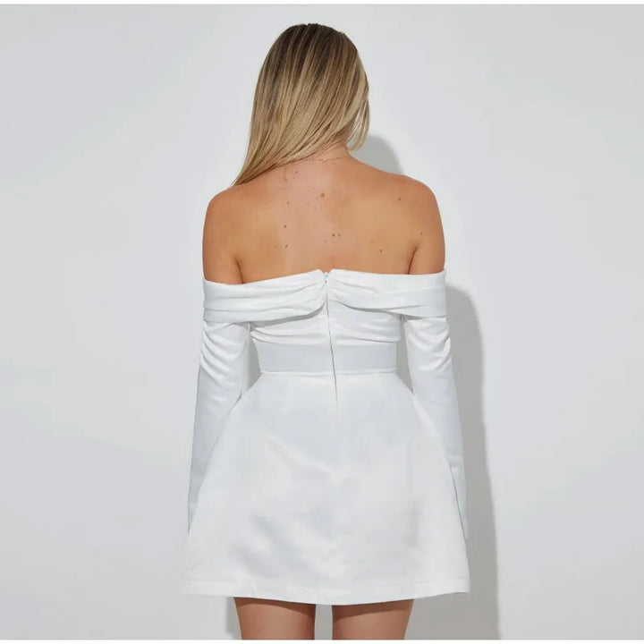 A-Line Mini Dress with Bare Shoulders - Miranda