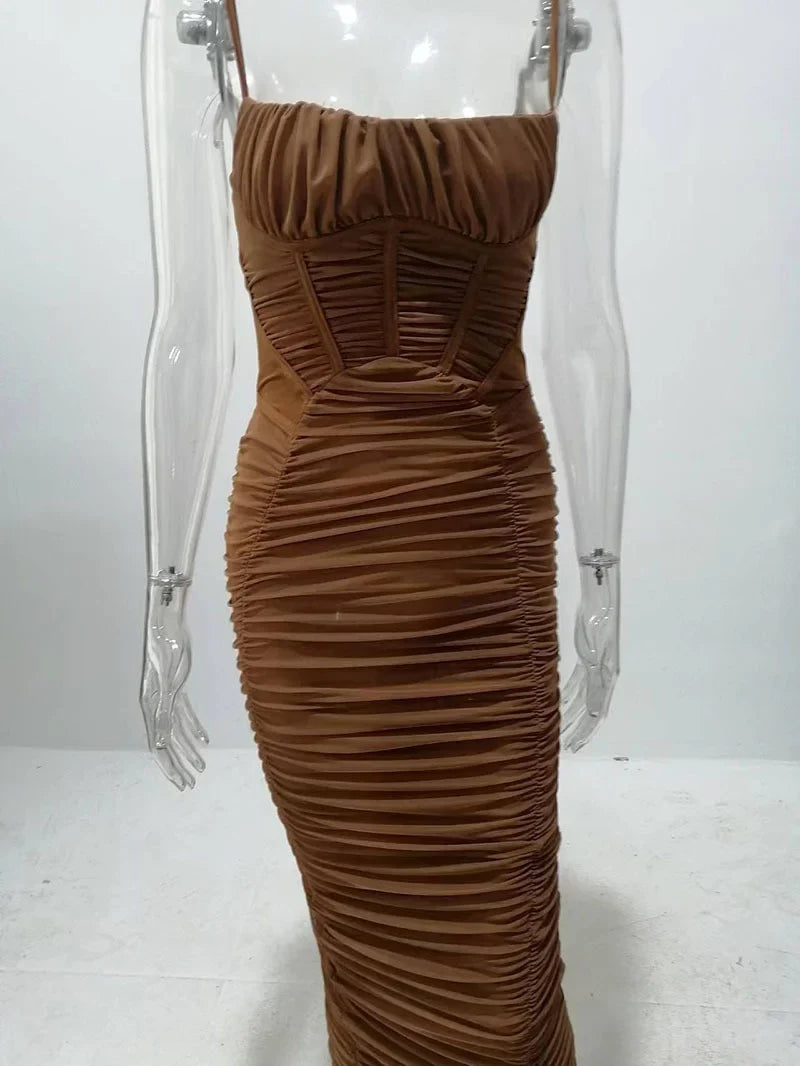 Fitted ruched maxi dress - Noya Lee
