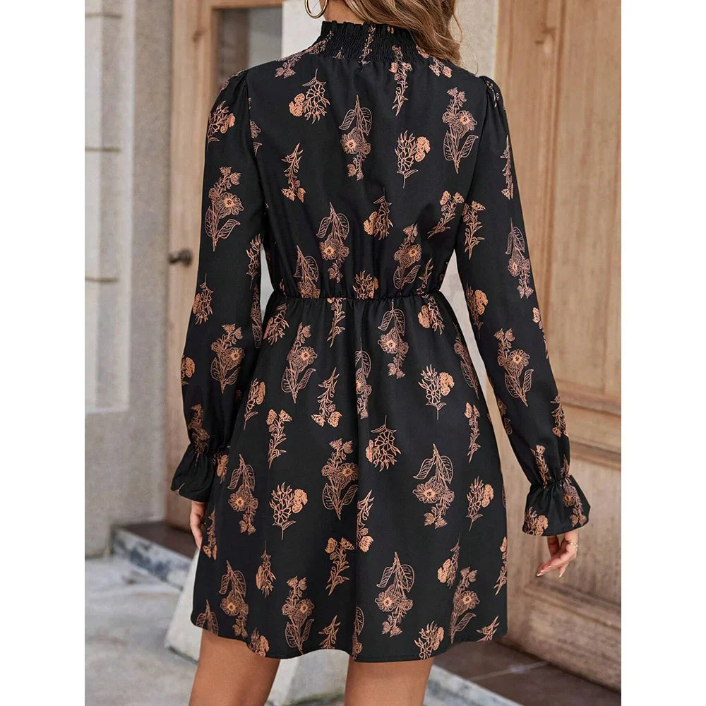 Golf Mini Dress with Floral Print Detail - Kimora
