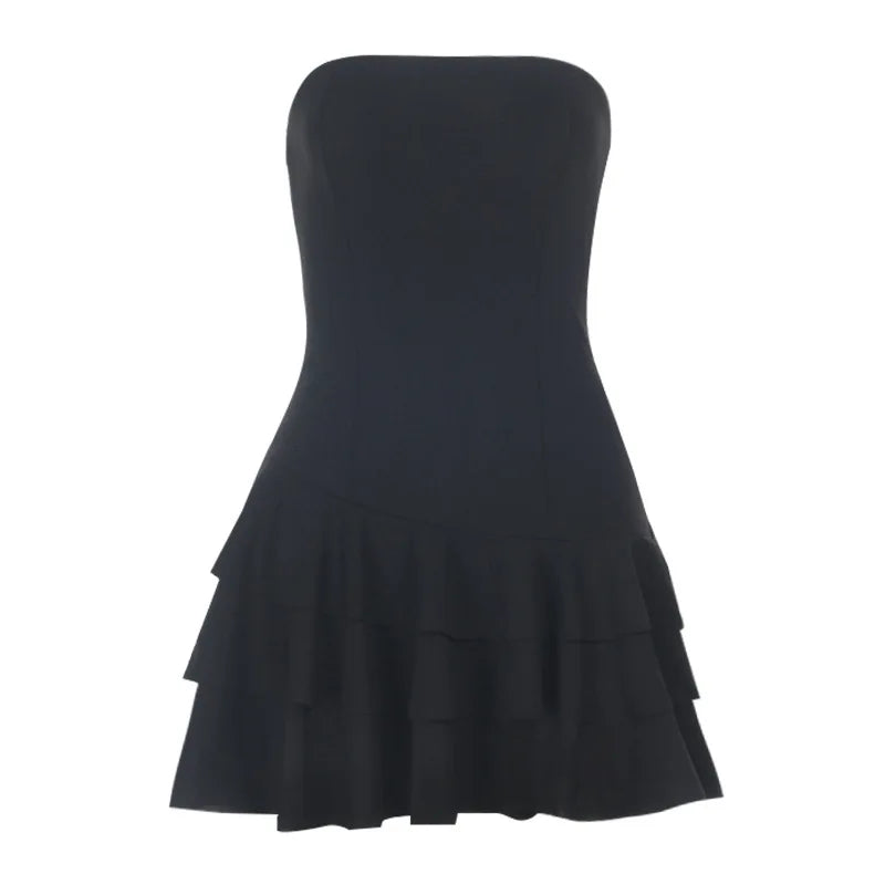 Strapless mini dress with tiered ruffle - Don