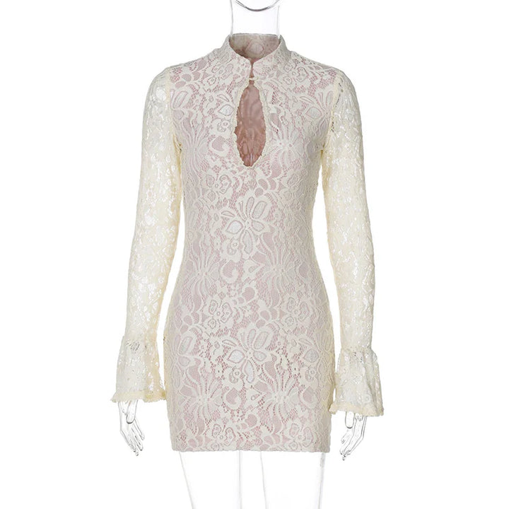 Mini lace dress with button closure - Aiden