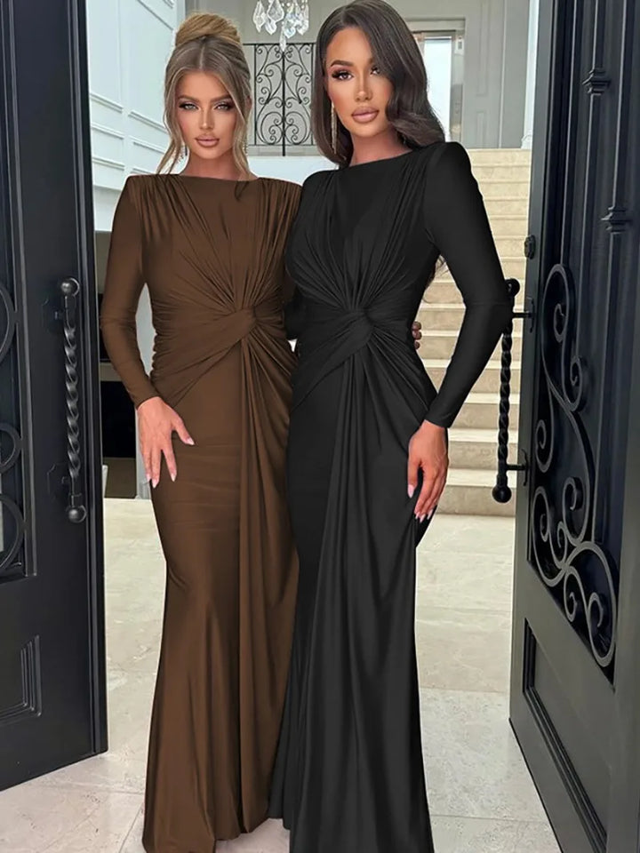 Maxi Dress with Pleated Detailing - Noelle