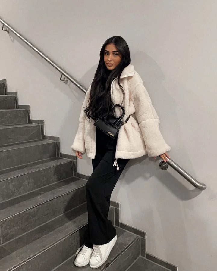 Furry Wool Jacket - Snow