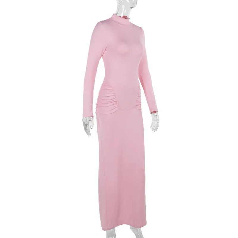 Golf maxi dress with ruching decoration - Veredet