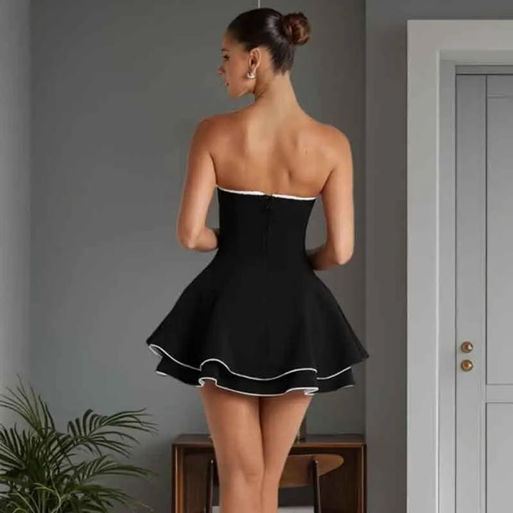 A-line Strapless Ruffled Mini Dress - Jolie