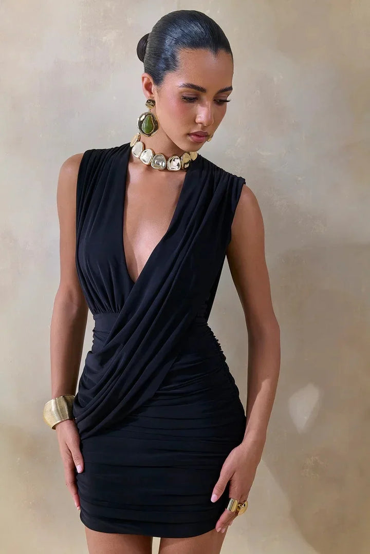 Mini dress with a pleated design - Kasha