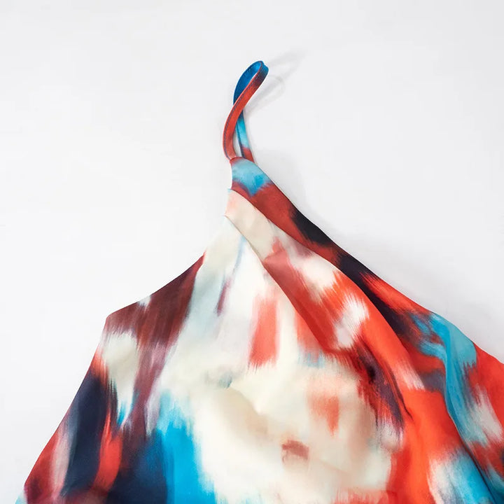 Colorful Satin Maxi Dress - Skylar