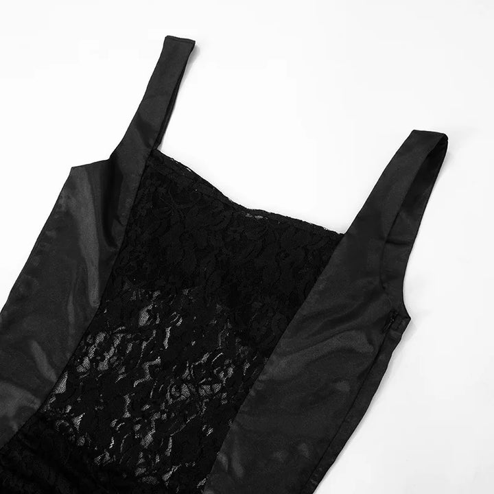 Satin Mini Dress with Lace Decoration and Ruched Design - Leona