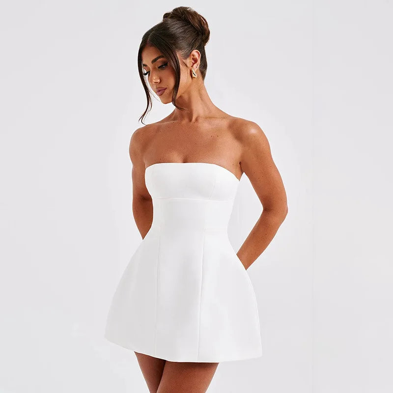 A-Line Strapless Mini Dress - Lola