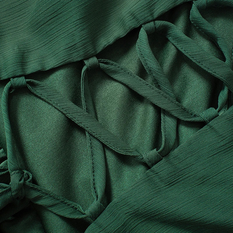 Mini Dress with Ruffle and Open Sleeves - Hallel