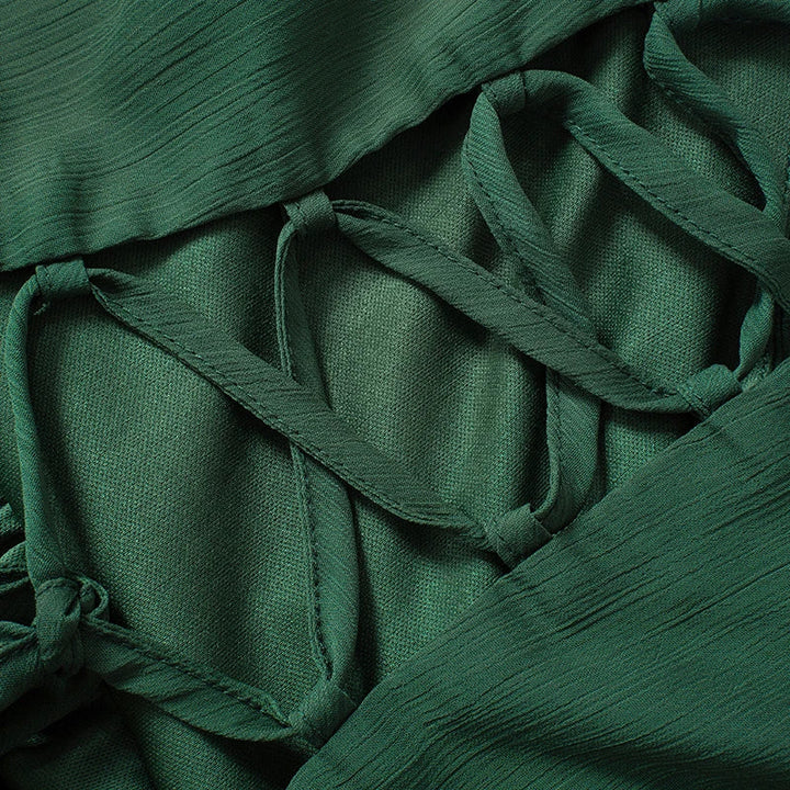 Mini Dress with Ruffle and Open Sleeves - Hallel