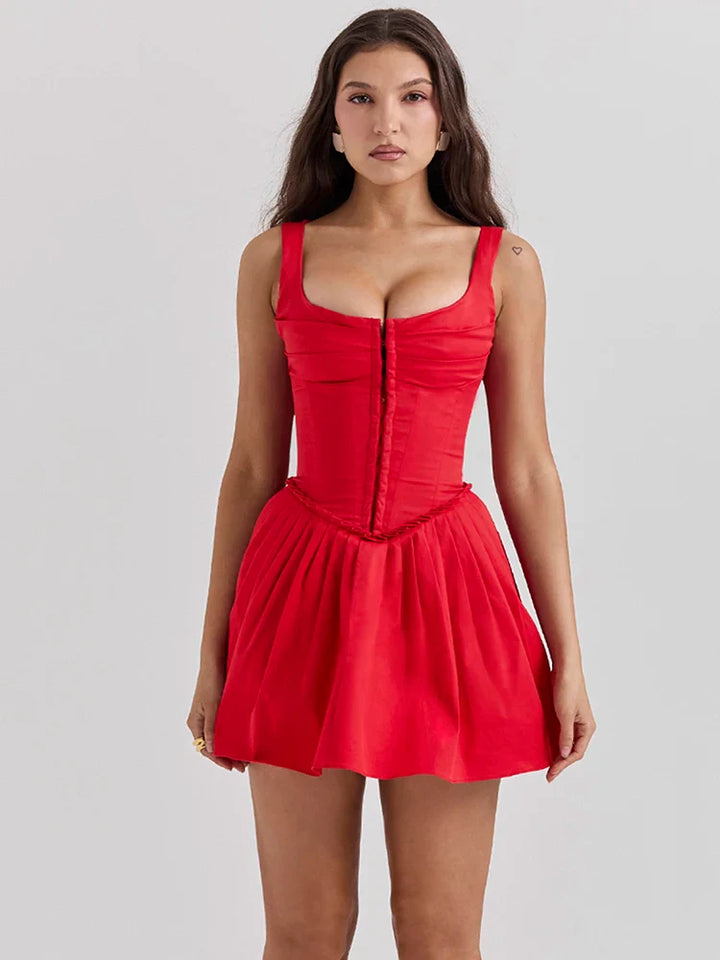 A-line mini dress with pin closure - Lotem