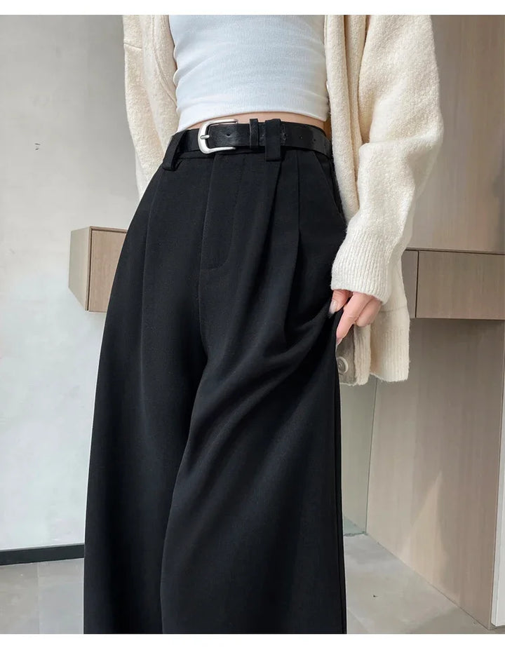 High-waisted tailored pants loose fit