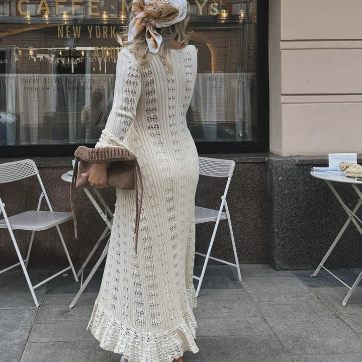Maxi crochet dress/overlay with button closure - Devon