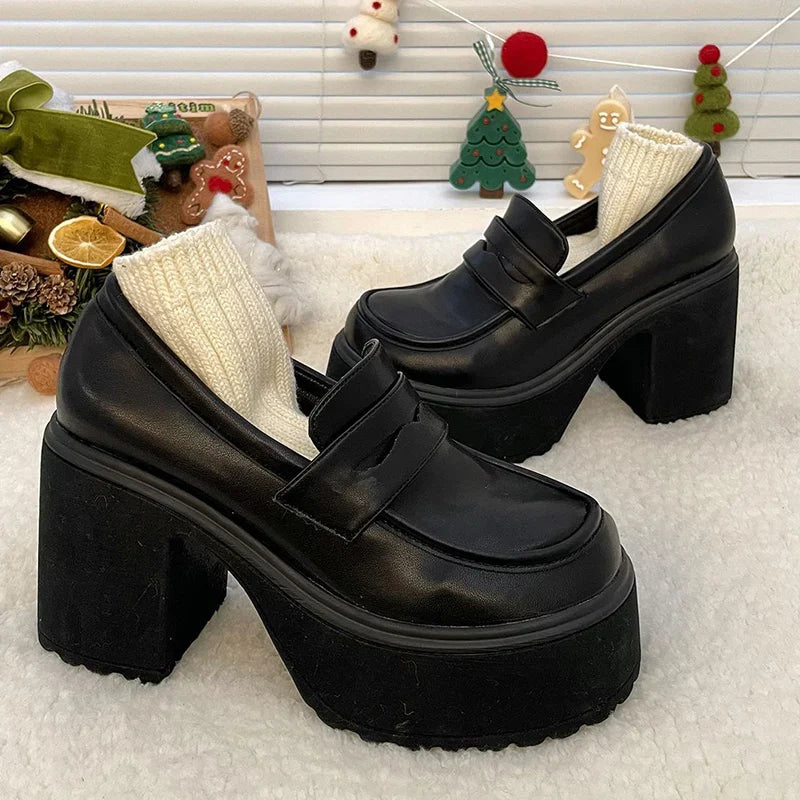 Platform Heel Loafers - Nelly