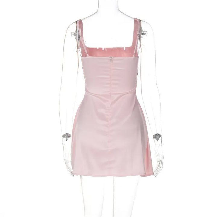 A-Line Satin Mini Dress - Lilan
