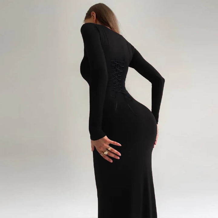 Shaping Maxi Dress with Back Tie for Waist Fit - Madeleine