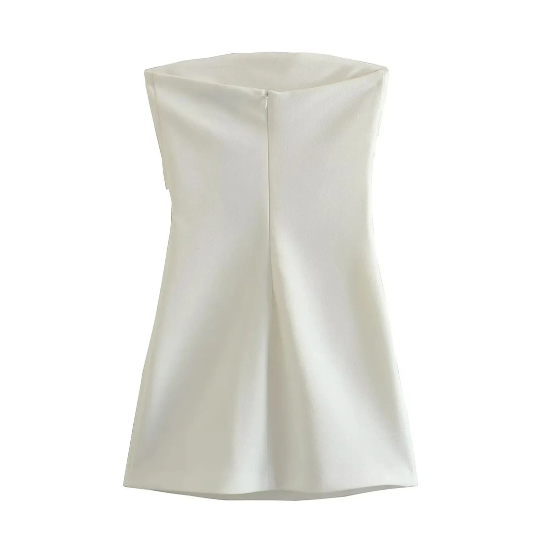 Strapless Mini Dress with Ruched Design - Bonnie