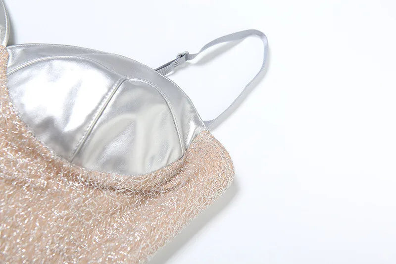 Fitted Mini Dress with Sequins - Pixie