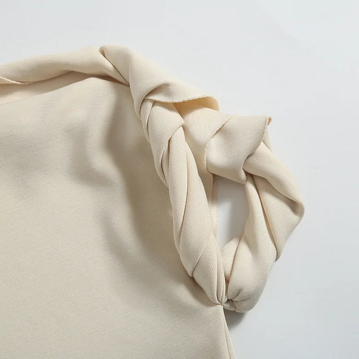 Fitted Mini Dress with Rolled Sleeve Design - KIKI