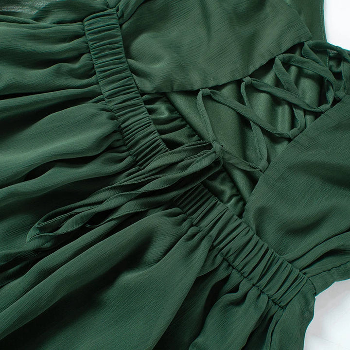 Mini Dress with Ruffle and Open Sleeves - Hallel