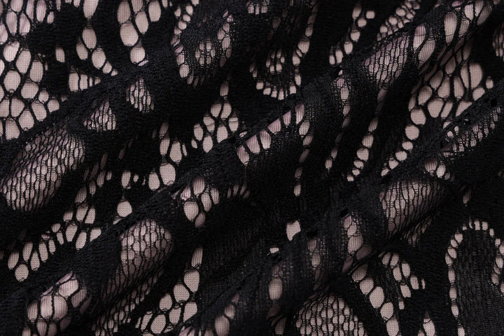 Lace mini dress with turtleneck collar and button decoration - Kimora