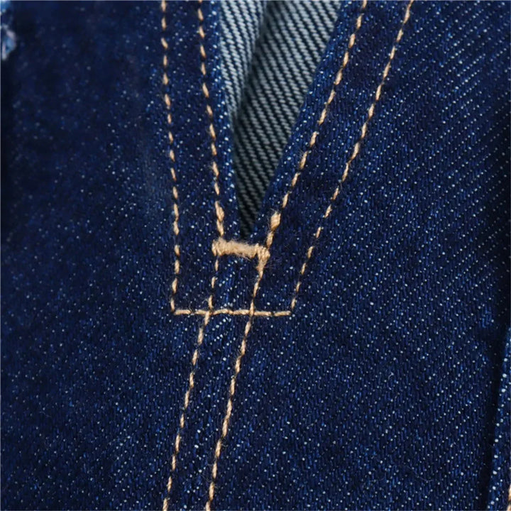 חליפת דנים שני חלקים מכנס חצאית מיני וחולצה בעיטור כיסים - ג'ול