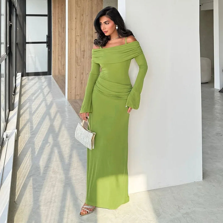 Maxi dress with off-shoulder and strap design - Gala