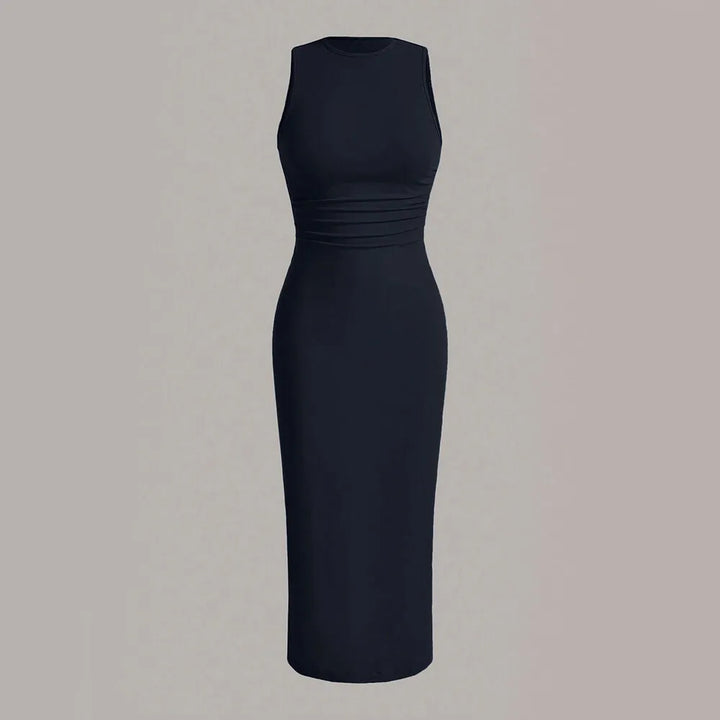 Fitted midi dress with shaping fabric - Novah