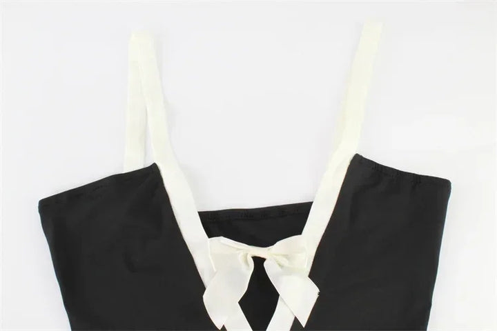 Maxi Dress with Satin Ribbon Tie Detail - Celine