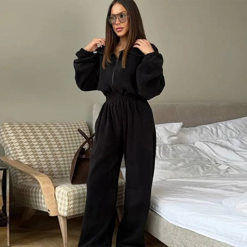 Winter Jumpsuit with Front Zipper - Frances