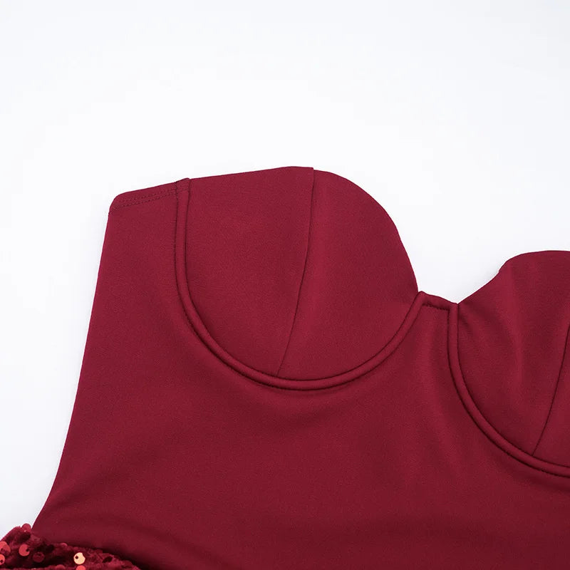 Mini dress with sequin design and scarf detail - GIGI