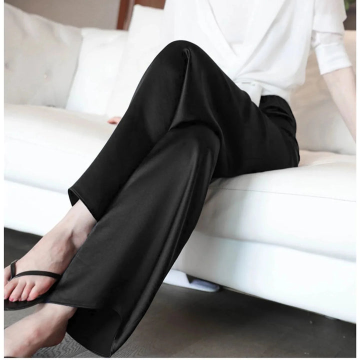 Loose fit satin pants