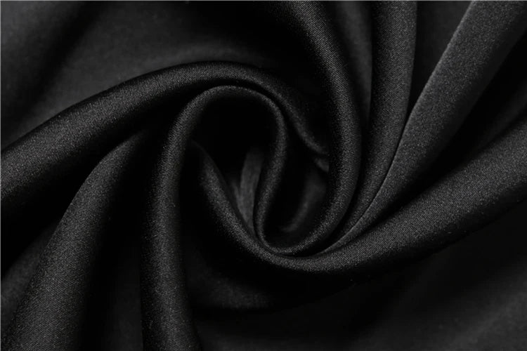 Maxi Satin Dress with Collar and Open Back - Aliya